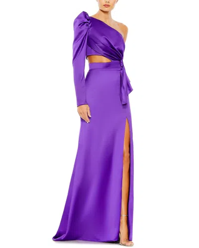 MAC DUGGAL MAC DUGGAL PUFF ONE-SLEEVE CUTOUT SIDE KNOT GOWN