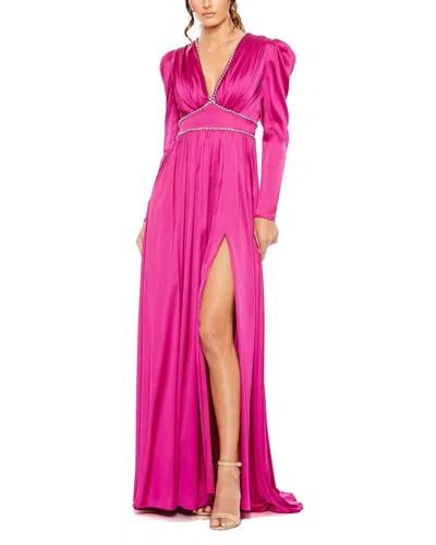 MAC DUGGAL MAC DUGGAL PUFF SHOULDER RHINESTONE ENCRUSTED DRES