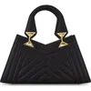 Mac Duggal Quilted Napa Leather Angular Handbag In Black