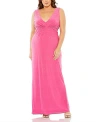 MAC DUGGAL RHINESTONE EMBELLISHED OPEN BACK JERSEY GOWN