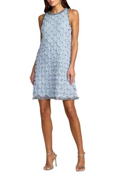 Mac Duggal Rhinestone Embellished Sleeveless Mini Dress In Blue