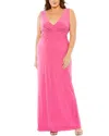 Mac Duggal Rhinestone Embellished Open Back Jersey Plus Size Gown