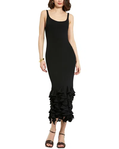 Mac Duggal Rib Knit Sleeveless Midi Dress In Black