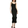Mac Duggal Rib Knit Sleeveless Ruffle Hem Midi Dress In Multi