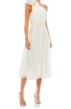 Mac Duggal 49491 Short One Shoulder Chiffon Dress In White