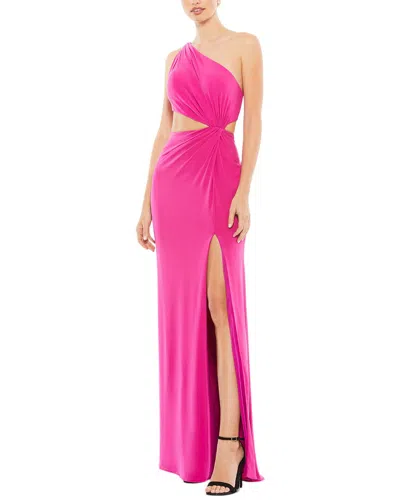 Mac Duggal Ruched Jersey Gown In Pink