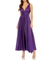 Mac Duggal Women's Pleated Charmeuse Halter A-line Gown In Purple