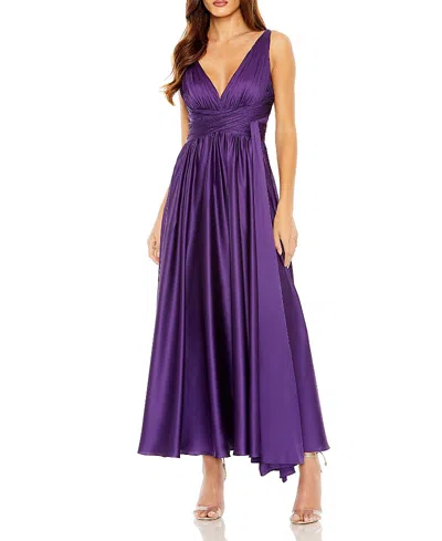 MAC DUGGAL RUCHED TOP WOMEN'S HALTER GOWN