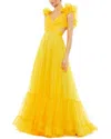 Mac Duggal Ruffle Tiered Chiffon A-line Gown