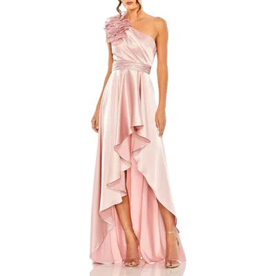 MAC DUGGAL MAC DUGGAL RUFFLED ONE SHOULDER CUT OUT HI-LO GOWN