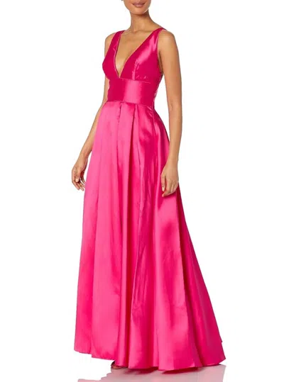 Mac Duggal Satin Formal Gown In Lipstick In Multi