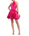 Mac Duggal Halter A-line Mini Dress In Fuchsia
