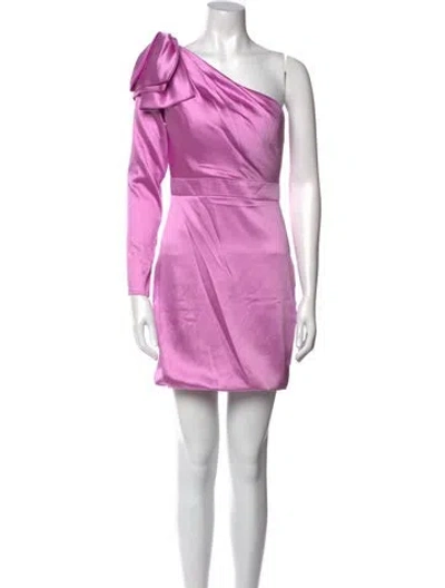 Pre-owned Mac Duggal Satin Mini Dress In Purple