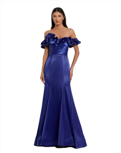 MAC DUGGAL MAC DUGGAL SATIN RUFFLE OFF THE SHOULDER MERMAID GOWN