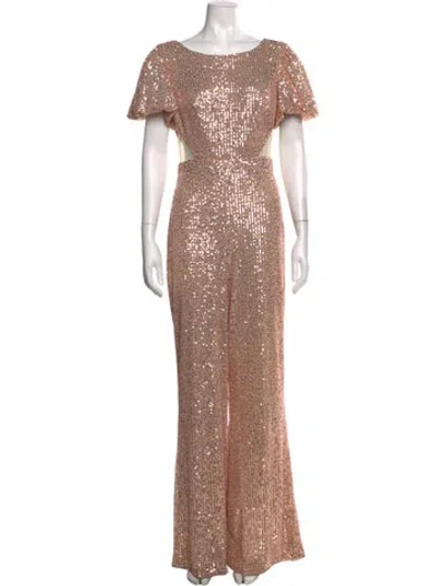 Pre-owned Mac Duggal Scoop Neck Jumpsuit In Pink