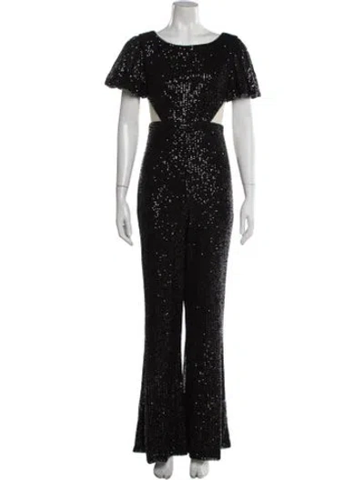 Pre-owned Mac Duggal Scoop Neck Jumpsuit W/ Tags In Black