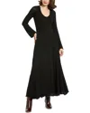 Mac Duggal Scoop Neck Long Sleeve Knit Maxi Dress In Black
