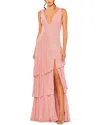 Mac Duggal Sequin Asymmetrical Ruffle Tiered Gown