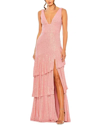Mac Duggal Sequin Asymmetrical Ruffle Tiered Gown