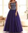 Mac Duggal Sequin Ball Gown In Cobalt In Blue