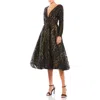 Mac Duggal Sequin Embellished A-line Cocktail Dress In Black Nude
