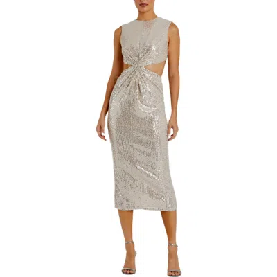 MAC DUGGAL MAC DUGGAL SLEEVELESS SEQUIN GOWN WITH CUTOUT DETAIL AND SLEEK SILHOUETTE