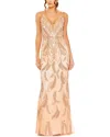 Mac Duggal Womens Beaded Formal Evening Dress