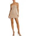 Mac Duggal Sequin Mini Dress In Neutral