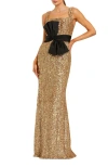 Mac Duggal 21160 Sequins Long Formal Fitted Evening Gown In Gold