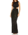 Mac Duggal Sequin Twist Cut Out Open Back Gown