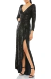 Mac Duggal Wrap Gown In Black