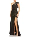 Mac Duggal One-shoulder Jersey A-line Gown In Black