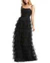 Mac Duggal 26281 Spaghetti Strap Long Ruffled Dress In Black