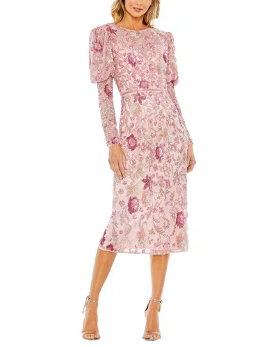 Mac Duggal Sequined Dress In Pink