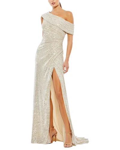 MAC DUGGAL SEQUINED DROP SHOULDER GOWN
