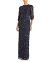 Mac Duggal Womens Embellished Formal Evening Dress In Blue
