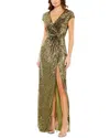 Mac Duggal Sequin Wrap Front Sheath Gown