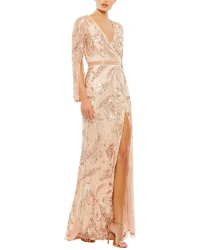 MAC DUGGAL MAC DUGGAL SEQUINED FAUX WRAP GOWN