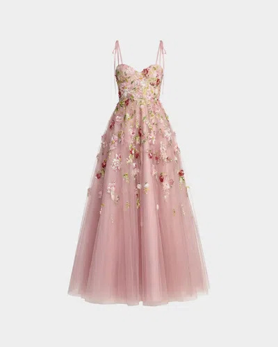 Mac Duggal Sequined Floral Gown In Pink