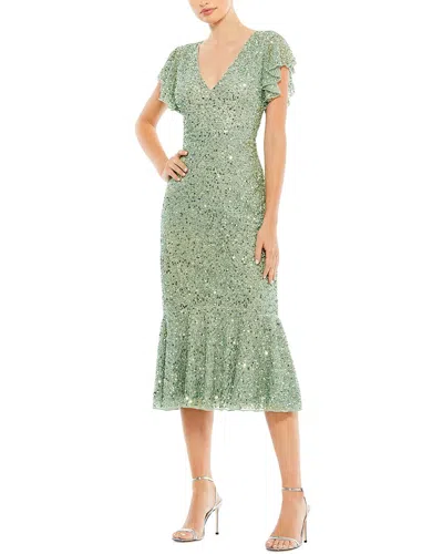 MAC DUGGAL SEQUINED FLUTTER TRUMPET DRESS