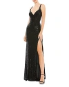 Mac Duggal Fully Sequined Scoop Back Gown In Black