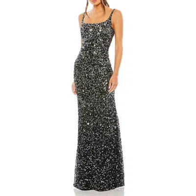MAC DUGGAL MAC DUGGAL SEQUINED LOW BACK SLIP GOWN