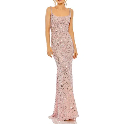MAC DUGGAL MAC DUGGAL SEQUINED LOW BACK SLIP GOWN