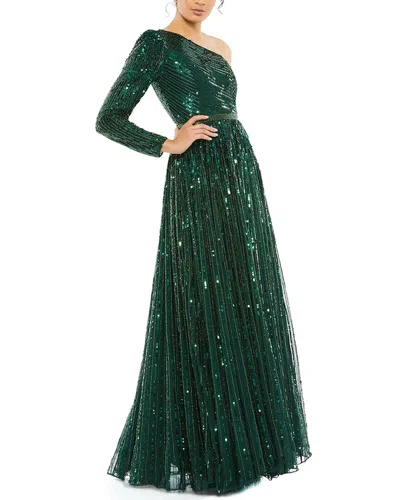 Mac Duggal Sequined One Shoulder A Line Gown