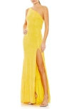 Mac Duggal Women's Ieena One Shoulder Bishop Sleeve Trumpet Gown In Lemon