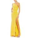 Mac Duggal Women's Ieena One Shoulder Bishop Sleeve Trumpet Gown In Lemon