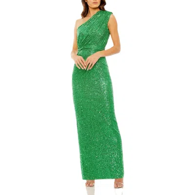 MAC DUGGAL MAC DUGGAL SEQUINED RUCHED ONE SHOULDER GOWN