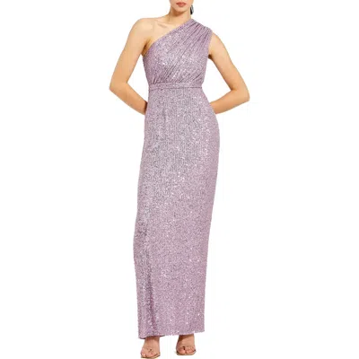 MAC DUGGAL MAC DUGGAL SEQUINED RUCHED ONE SHOULDER GOWN