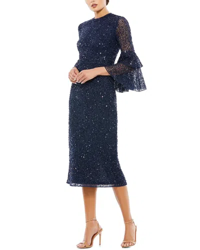 Mac Duggal Sequined Ruffle Tiered Midi Dress