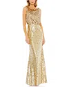 MAC DUGGAL MAC DUGGAL SEQUINED SLEEVELESS HIGH NECK GOWN